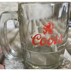 Coors Heavy Clear Glass Beer Mug Stein Beer Medium size EUC